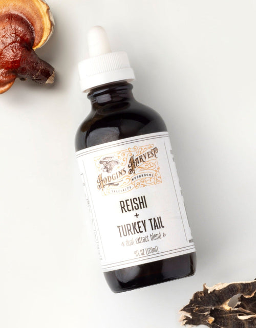 Load image into Gallery viewer, Reishi + Turkey Tail Dual Extract Tincture by Hodgins Harvest
