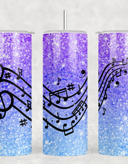 Load image into Gallery viewer, Music Notes|Skinny Tumbler|Optional Bluetooth Speaker| Speaker Color Varies by Rowdy Ridge Co

