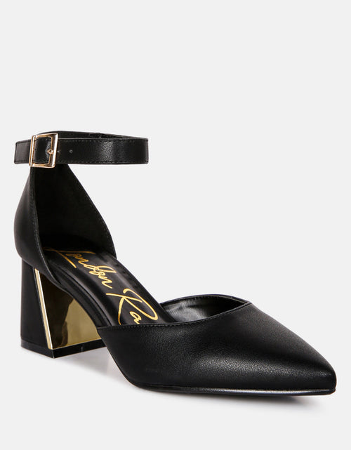 Load image into Gallery viewer, myla faux leather metallic sling heeled sandals by London Rag

