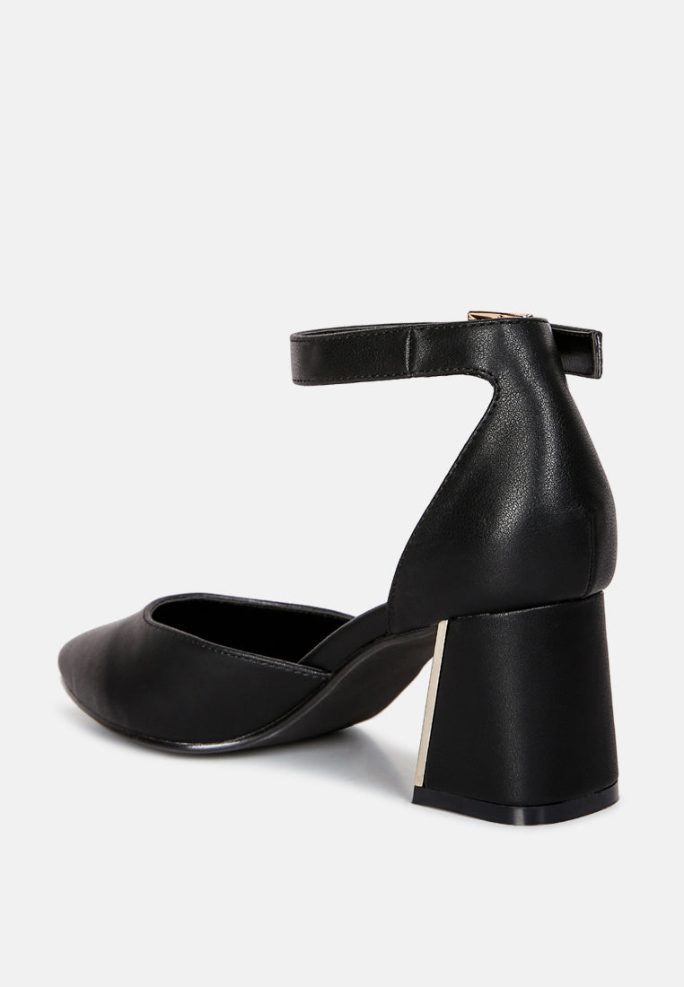 myla faux leather metallic sling heeled sandals by London Rag