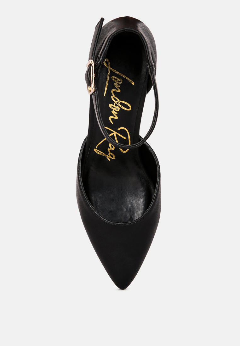 myla faux leather metallic sling heeled sandals by London Rag