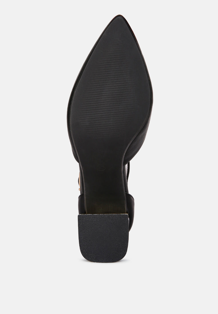 myla faux leather metallic sling heeled sandals by London Rag