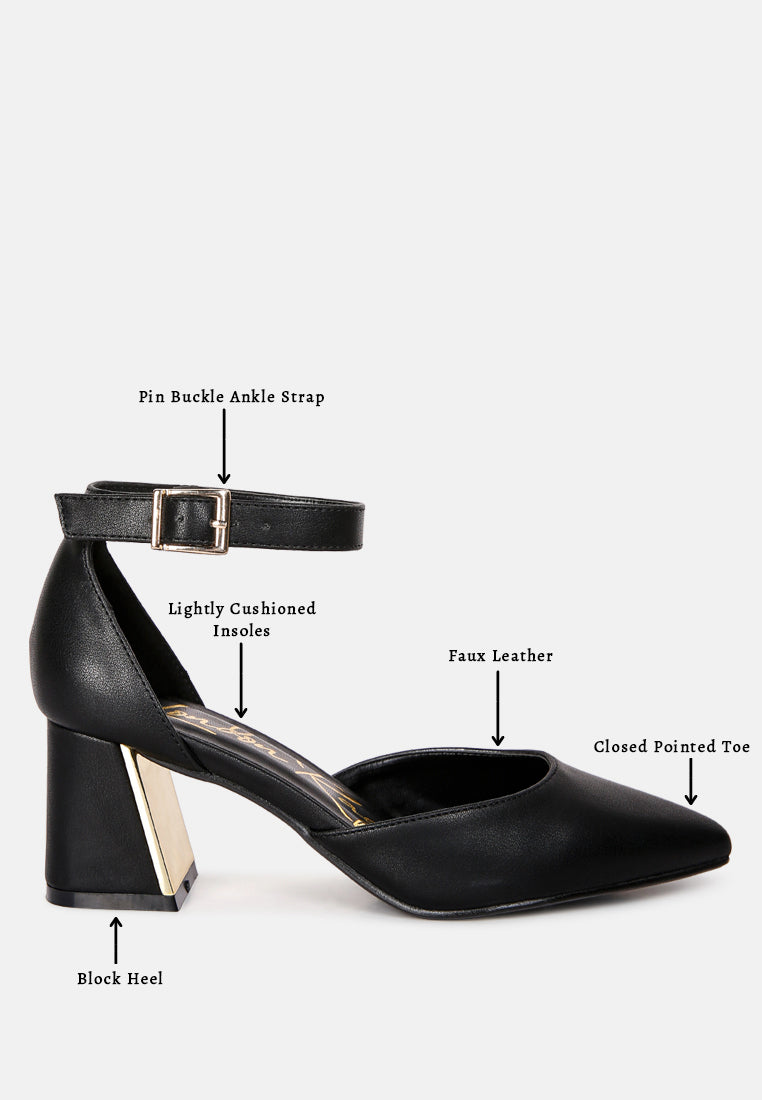 myla faux leather metallic sling heeled sandals by London Rag