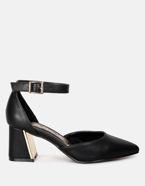 Load image into Gallery viewer, myla faux leather metallic sling heeled sandals by London Rag
