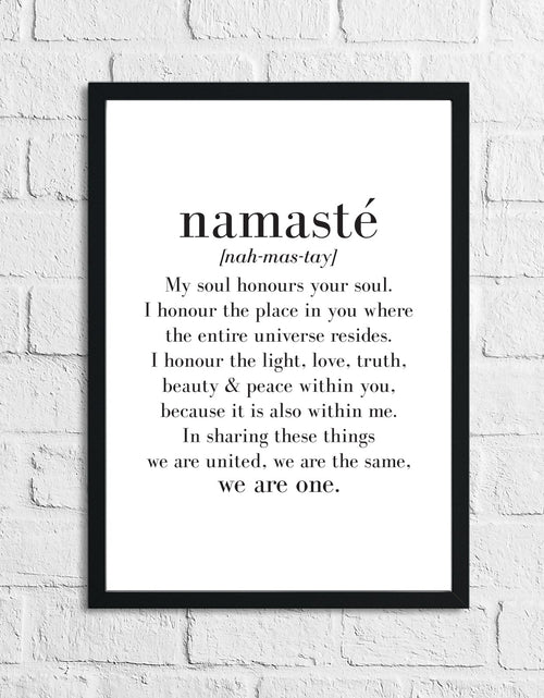 Load image into Gallery viewer, Namaste Definition Inspirational Wall Decor Quote Print by WinsterCreations™ Official Store
