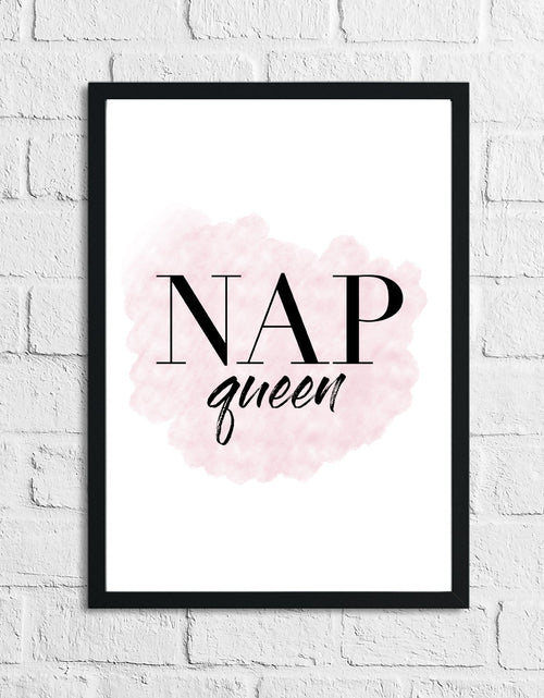 Load image into Gallery viewer, Nap Queen Pink Bedroom Quote Wall Decor Print by WinsterCreations™ Official Store
