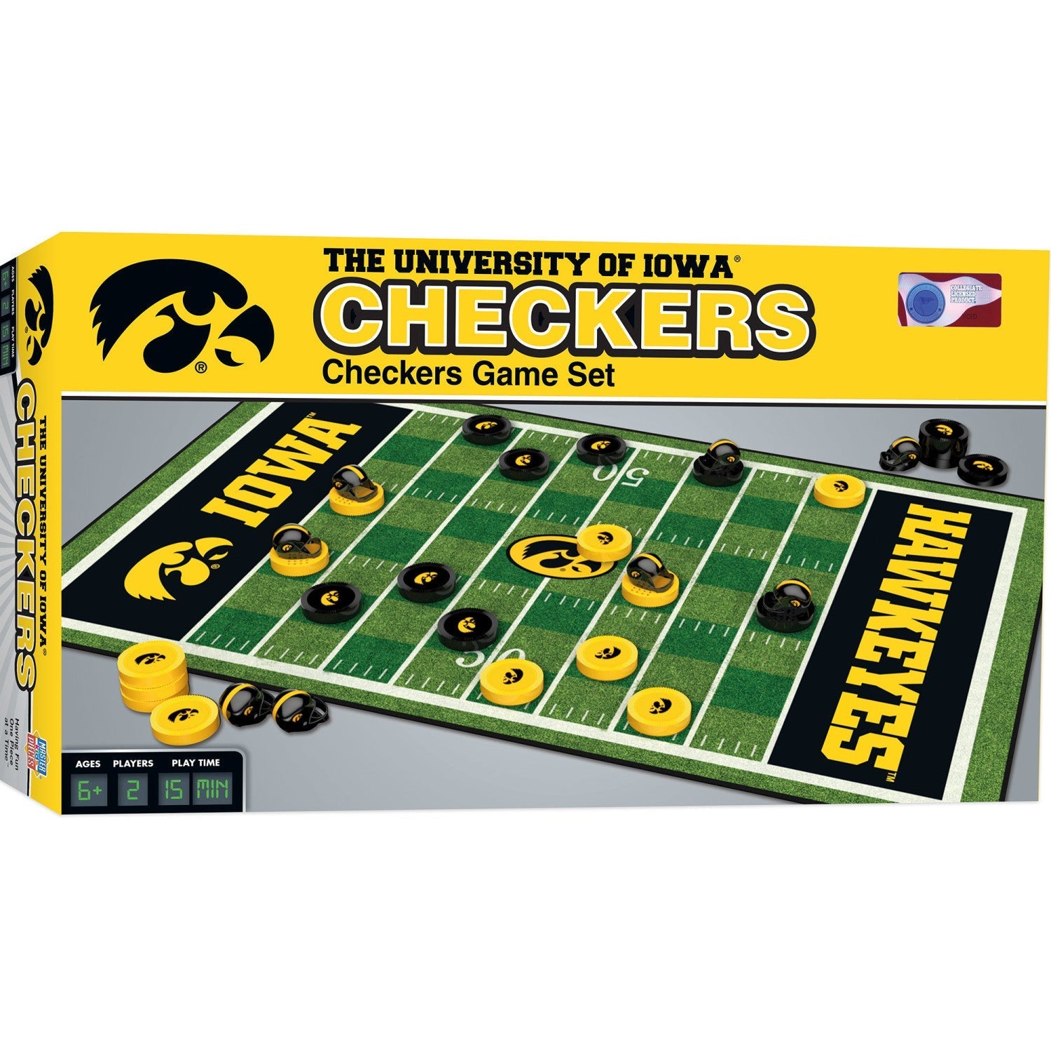 Iowa Hawkeyes Checkers Board Game by MasterPieces Puzzle Company INC