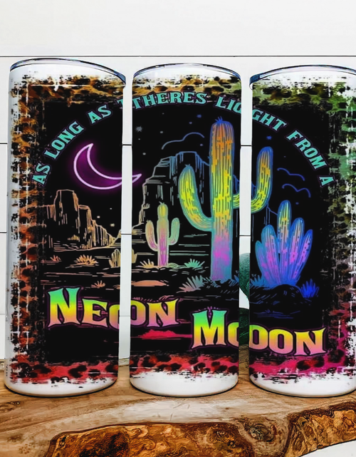 Load image into Gallery viewer, Neon Moon|Skinny Tumbler|Optional Bluetooth Speaker| Speaker Color Varies by Rowdy Ridge Co
