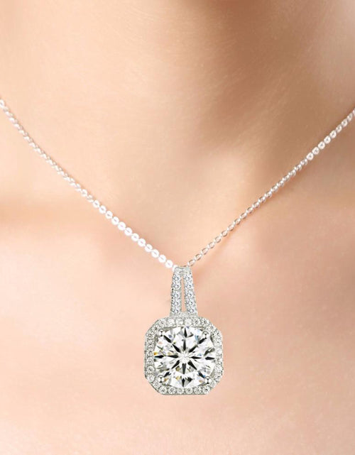 Load image into Gallery viewer, Two Carat Halo Cubic Zirconia Pendant Necklace by Hollywood Sensation®
