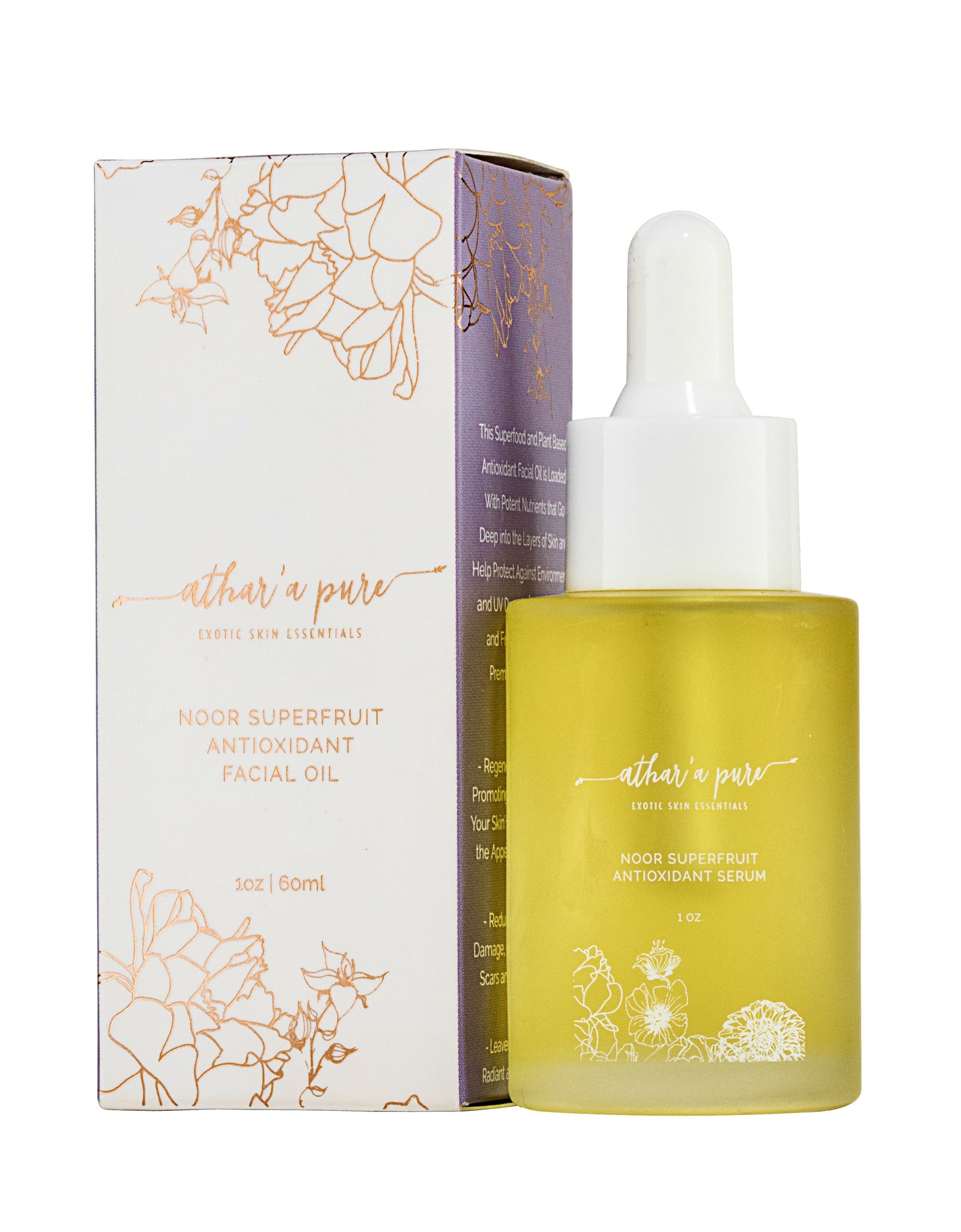 Noor Superfruit Antioxidant Facial Serum (100% Natural, Vegan, Organic) by Athar'a Pure