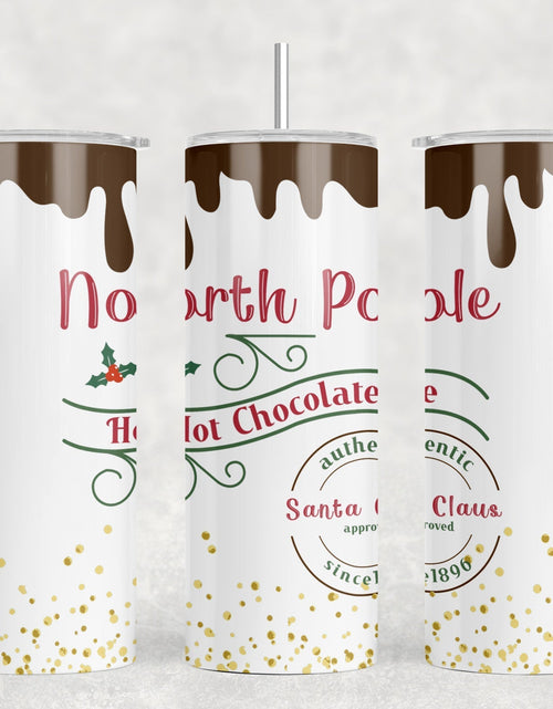 Load image into Gallery viewer, North Pole Hot Chocolate |Skinny Tumbler|Optional Bluetooth Speaker| Speaker Color Varies by Rowdy Ridge Co
