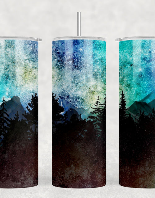 Load image into Gallery viewer, Northern Lights - 20 oz Steel Skinny Tumbler - Optional Blue Tooth Speaker - Speaker Color will Vary by Rowdy Ridge Co
