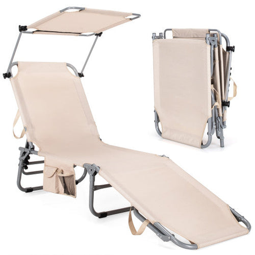 Load image into Gallery viewer, Adjustable Outdoor Beach Patio Pool Recliner with Sun Shade
