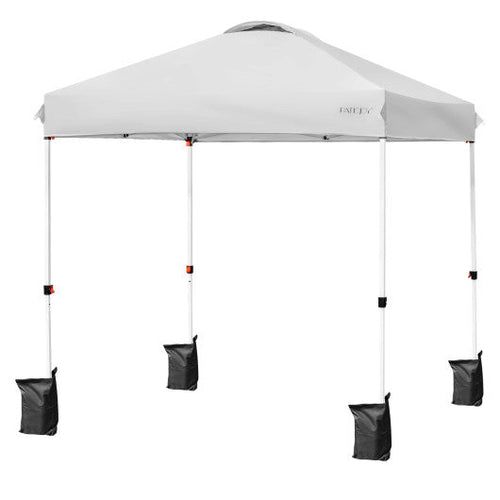 Load image into Gallery viewer, 6.6  x 6.6 Feet Outdoor Pop Up Camping Canopy Tent with Roller Bag-Gray
