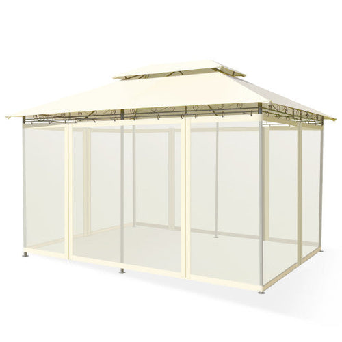 Load image into Gallery viewer, 10 Feet x 13 Feet Tent Canopy Shelter with Removable Netting Sidewall-Beige
