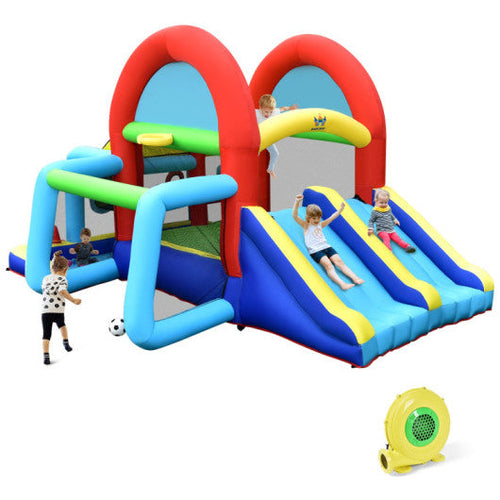 Load image into Gallery viewer, Inflatable Jumping Castle Bounce House with Dual Slides and 480W Blower
