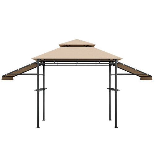 Load image into Gallery viewer, 13.5 x 4 Feet Patio BBQ Grill Gazebo Canopy with Dual Side Awnings-Beige

