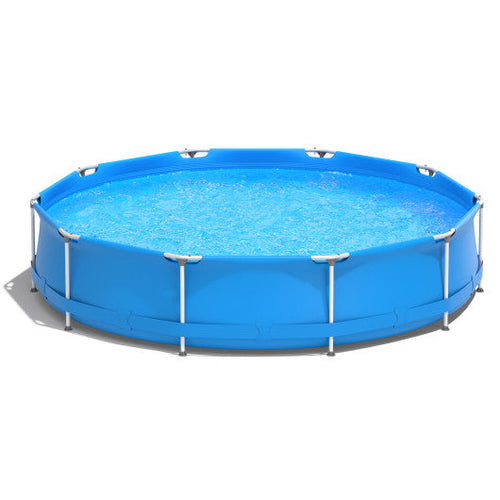 Load image into Gallery viewer, Round Above Ground Swimming Pool With Pool Cover-Blue
