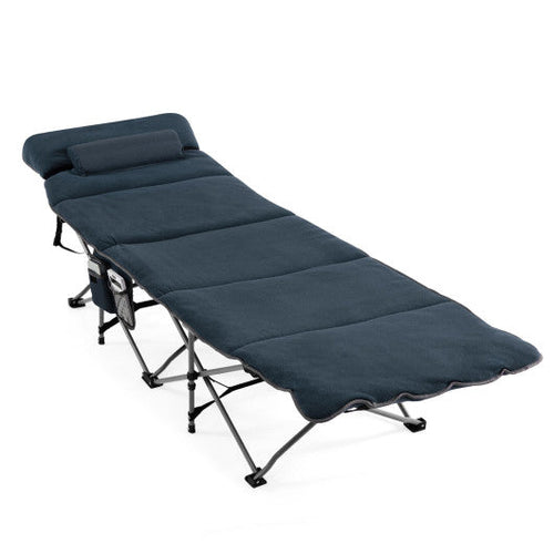 Load image into Gallery viewer, Folding Retractable Travel Camping Cot with Mattress and Carry Bag-Blue
