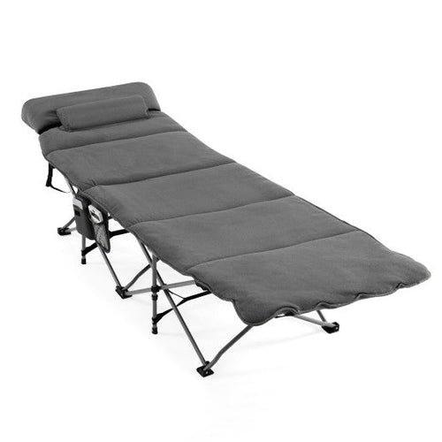 Load image into Gallery viewer, Folding Retractable Travel Camping Cot with Mattress and Carry Bag-Gray
