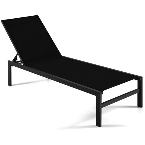 Load image into Gallery viewer, 6-Position Chaise Lounge Chairs with Rustproof Aluminium Frame-Black

