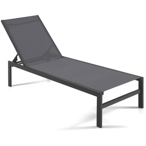 Load image into Gallery viewer, 6-Position Chaise Lounge Chairs with Rustproof Aluminium Frame-Gray
