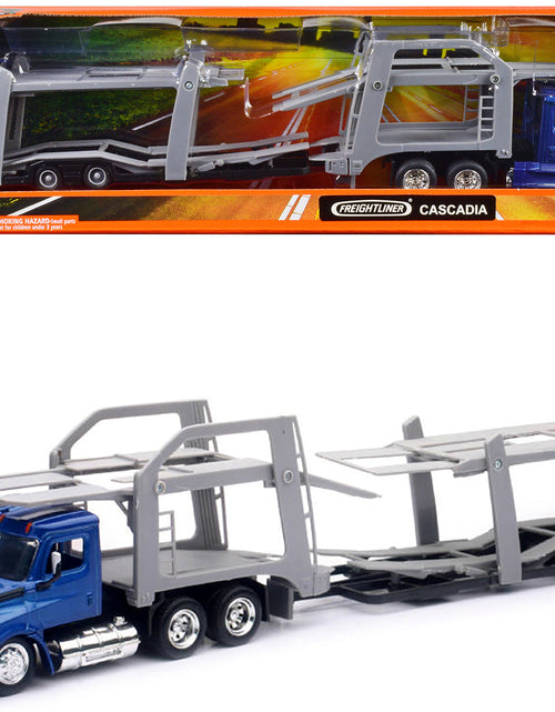 Load image into Gallery viewer, Freightliner Cascadia Auto Transporter Blue Metallic "Long Haul Trucker" Series 1/43 Diecast Model by New Ray
