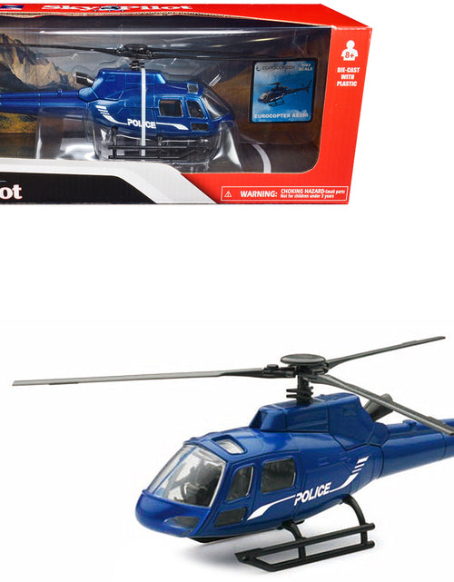 Load image into Gallery viewer, Eurocopter AS350 Helicopter Blue Metallic "Police" "Sky Pilot" Series 1/43 Diecast Model by New Ray
