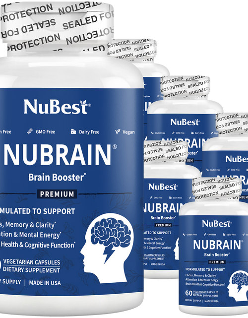 Load image into Gallery viewer, NuBest, NuBrain, Brain Booster, 60 Vegetarian Capsules by NuBest Nutrition®
