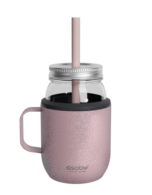 Load image into Gallery viewer, Glitter Pink Light Moonshine Mason Jar by ASOBU®
