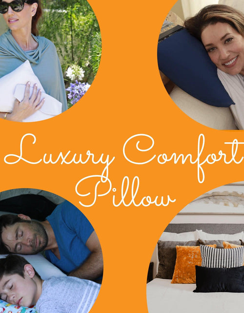 Load image into Gallery viewer, Odyssey Travel Pillow in Navy Blue by HappyLuxe
