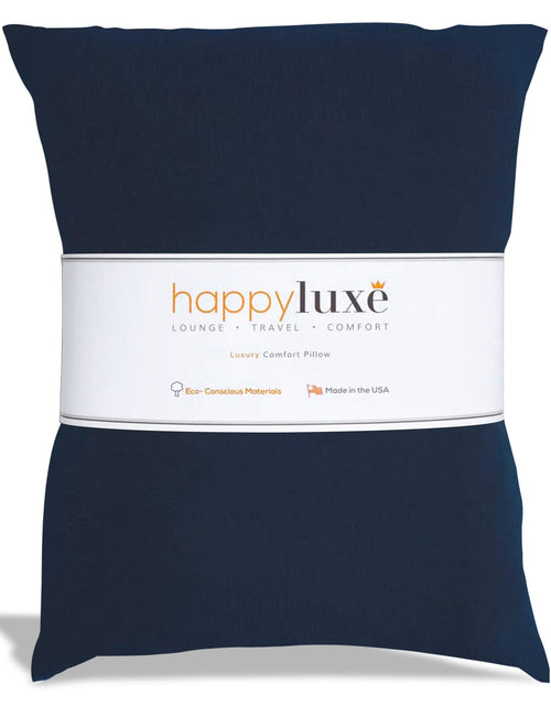 Load image into Gallery viewer, Odyssey Travel Pillow in Navy Blue by HappyLuxe
