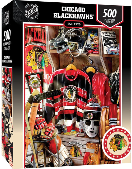 Load image into Gallery viewer, Chicago Blackhawks - Locker Room 500 Piece Jigsaw Puzzle by MasterPieces Puzzle Company INC

