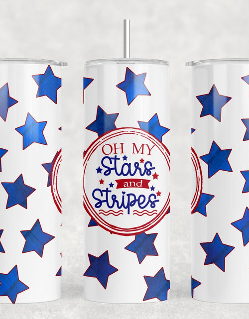 Load image into Gallery viewer, Oh My Stars and Stripes - 20 oz Steel Skinny Tumbler - Optional Blue Tooth Speaker - Speaker Color will Vary by Rowdy Ridge Co
