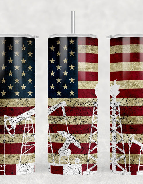 Load image into Gallery viewer, Oil Field - 20 oz Steel Skinny Tumbler - Optional Blue Tooth Speaker - Speaker Color will Vary by Rowdy Ridge Co

