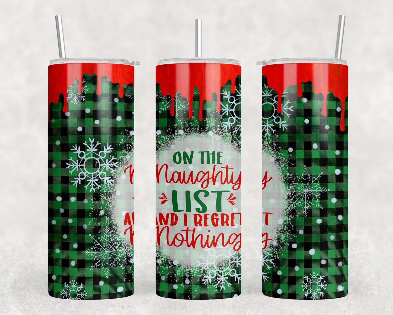 On The Naughty List - 20 oz Steel Skinny Tumbler - Optional Blue Tooth Speaker - Speaker Color will Vary by Rowdy Ridge Co