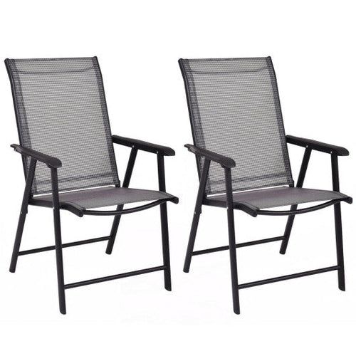 Load image into Gallery viewer, Set of 2 Outdoor Patio Folding Chairs-Gray
