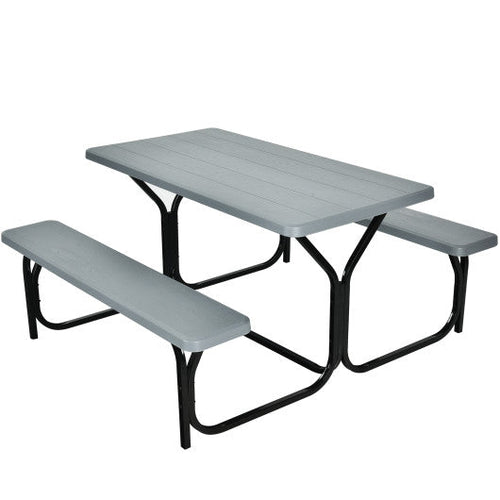 Load image into Gallery viewer, Picnic Table Bench Set for Outdoor Camping -Gray

