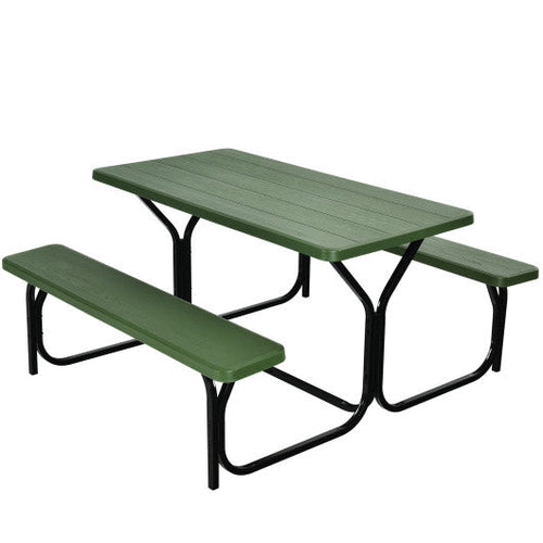 Load image into Gallery viewer, Outdoor Picnic Table Bench Set for Camping-Green
