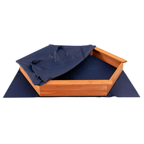 Load image into Gallery viewer, Hexagon Wooden Cedar Sand Box with Seat Boards
