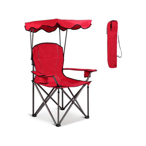 Load image into Gallery viewer, Portable Folding Beach Canopy Chair with Cup Holders-Red
