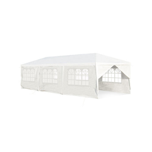 Load image into Gallery viewer, 10 x 30 Feet Outdoor Canopy Tent with 6 Removable Sidewalls and 2 Doorways-White
