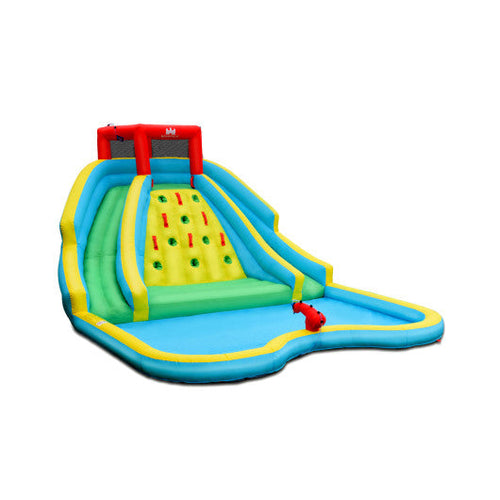 Load image into Gallery viewer, Double Side Inflatable Water Slide Park with Climbing Wall for Outdoor Without Blower
