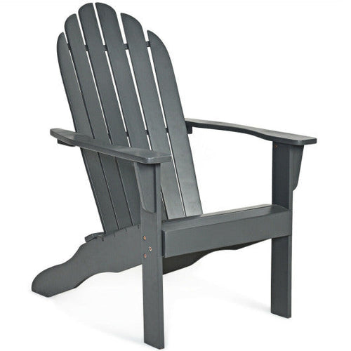 Load image into Gallery viewer, Acacia Wood Outdoor Adirondack Chair with Ergonomic Design-Gray
