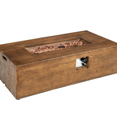 48 x 27 Inch Outdoor Gas Fire Pit Table 50 000 BTU with Lava Rocks and Cover