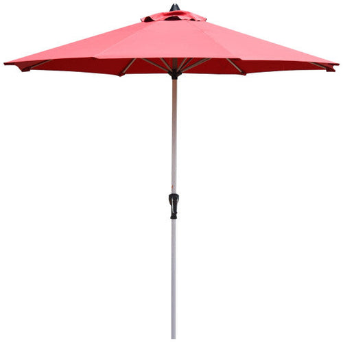 Load image into Gallery viewer, 9 Feet Patio Outdoor Market Umbrella with Aluminum Pole without Weight Base-Dark Red

