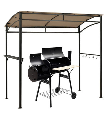 7 x 4.5 Feet Grill Gazebo Outdoor Patio Garden BBQ Canopy Shelter-Brown