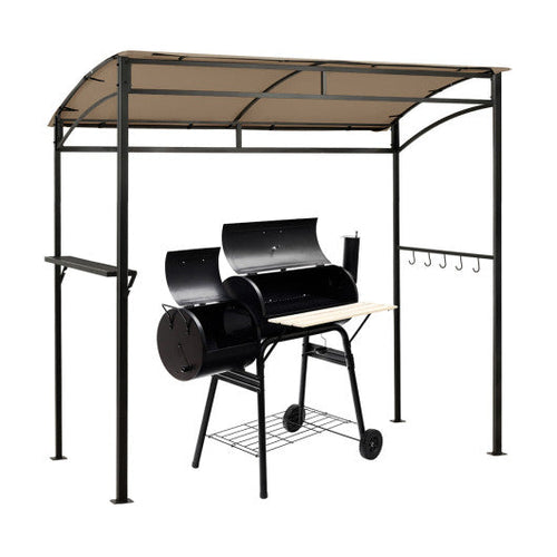 Load image into Gallery viewer, 7 x 4.5 Feet Grill Gazebo Outdoor Patio Garden BBQ Canopy Shelter-Brown
