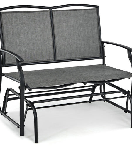 Iron Patio Rocking Chair for Outdoor Backyard and Lawn-Gray