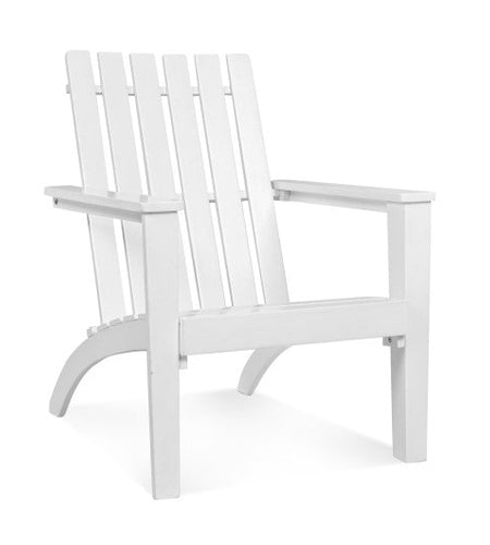 Outdoor Durable Patio Acacia Wood Adirondack Lounge Armchair-White